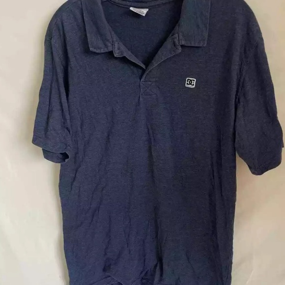 DC Skateboards Polo Shirt Men's Short Sleeve Blue  Size Large Skate Skater Y2K - Picture 2 of 5